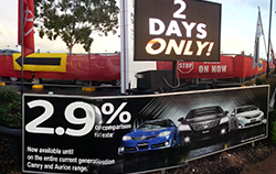 Mega Events - car sale event signage
